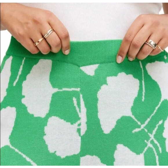 Diane Von Furstenberg For Target High Waist Knit Pants Sz L Ginkgo Green Pullon - Picture 2 of 11